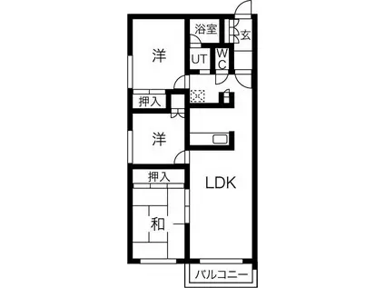 グレイス旭ヶ丘(3LDK/1階)の間取り写真