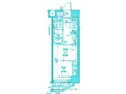 クレイシアアイズ祐天寺(1DK/9階)の間取り写真