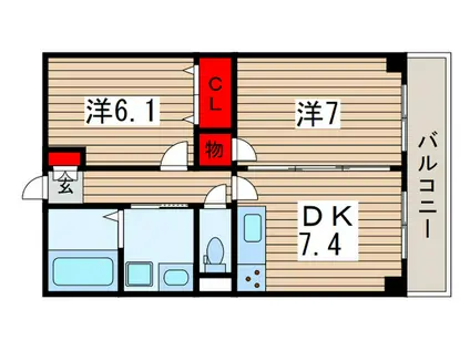 斉藤マンション(2DK/5階)の間取り写真