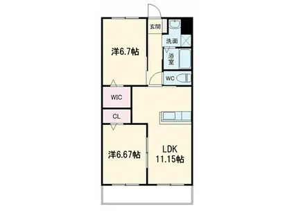 サンシャインユタカII(2LDK/5階)の間取り写真