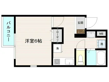 サンヒルズ(1K/5階)の間取り写真