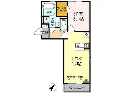 ペルソーナ(1LDK/2階)の間取り写真