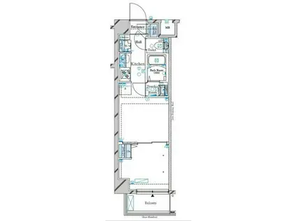 ガリシア品川南大井(1DK/5階)の間取り写真