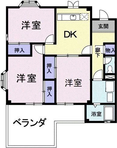 グランドエナールチノ(3DK/2階)の間取り写真