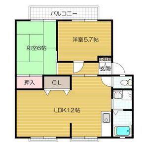 灰塚パークサイドビレッジ(2LDK/1階)の間取り写真