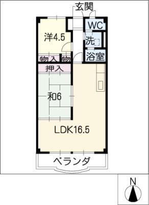 フォレストマンション(2LDK/2階)の間取り写真