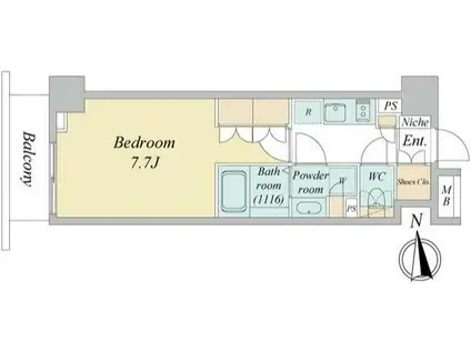 リテラス馬込(1K/1階)の間取り写真