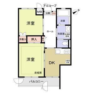 こもれび滝山(2DK/2階)の間取り写真
