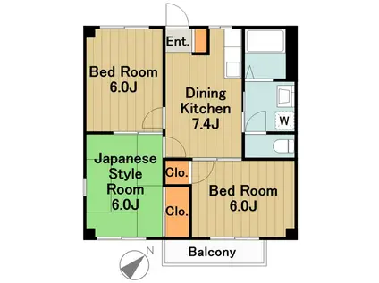 ピュアハイツ(3DK/1階)の間取り写真