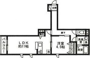 パインウエーブハイム(1LDK/2階)の間取り写真