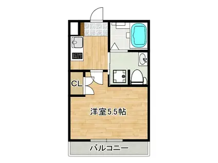 プランドール恵比寿ガーデン(1K/3階)の間取り写真