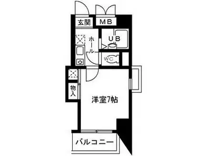 アンタンテセブンス(1K/9階)の間取り写真