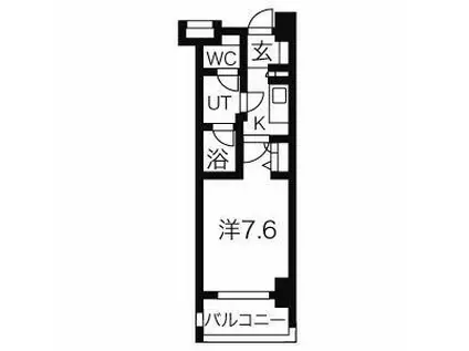 MELIV鶴舞(1K/7階)の間取り写真