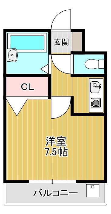 アークヒルズ(ワンルーム/4階)の間取り写真