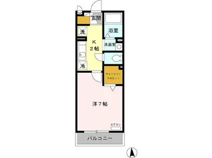 メゾンレーブ(1K/2階)の間取り写真