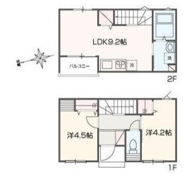 MELLAS浦安(2LDK/1階)の間取り写真