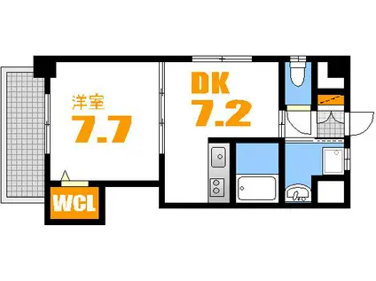 NKSビル(1DK/5階)の間取り写真