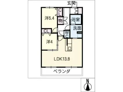 MELIV太田川(2LDK/3階)の間取り写真