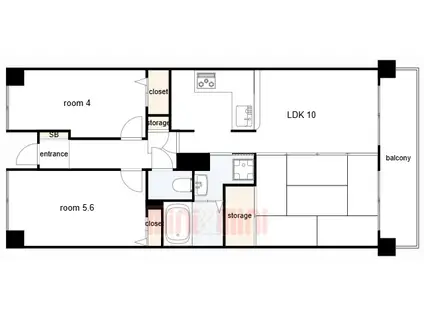 グランプレステージ西神戸伊川谷(3LDK/5階)の間取り写真