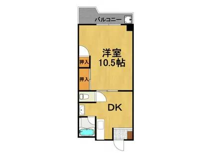 松俊ハイツ(1DK/3階)の間取り写真