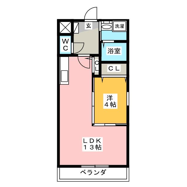 アムール(1LDK/3階)の間取り写真