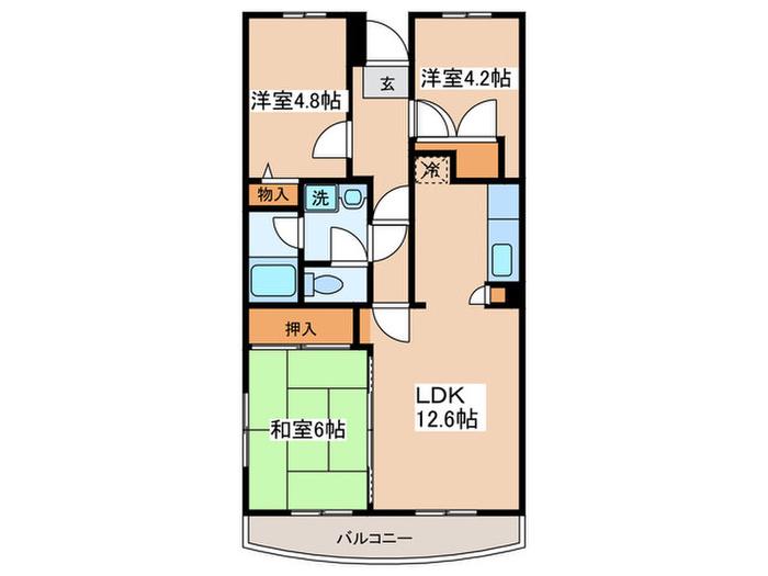 ラフィネ鷺沼(3LDK/2階)の間取り写真
