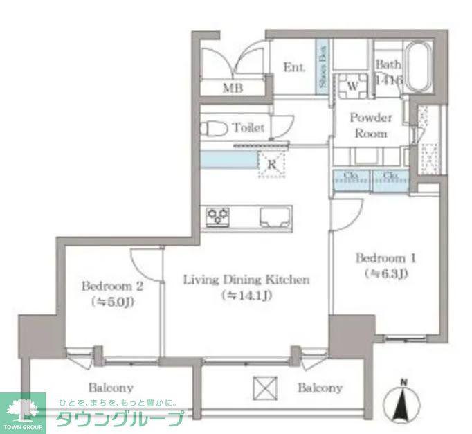 T-PLACE北斎ST(2LDK/8階)の間取り写真