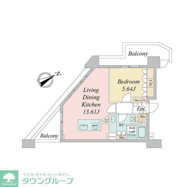 ニューシティアパートメンツ戸越(1LDK/10階)の間取り写真