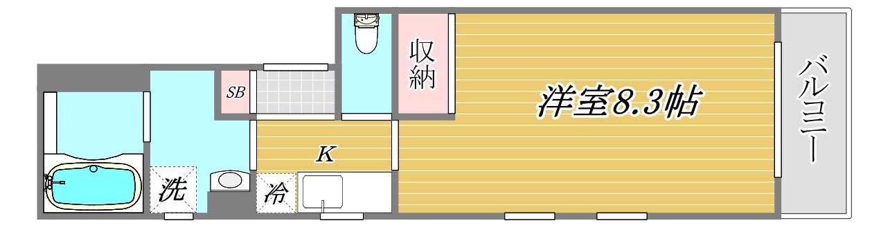 山の手三番館(1K/1階)の間取り写真