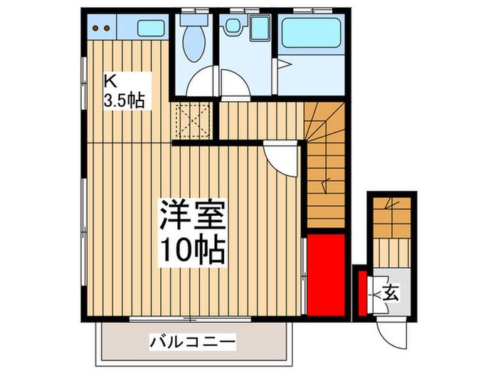 メゾンフォーシーズンB棟(1K/2階)の間取り写真