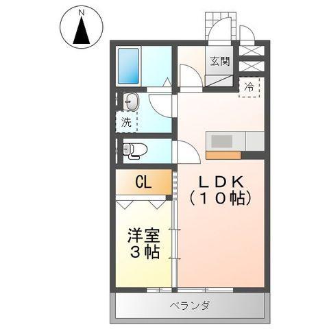 マリンプラザA(1LDK/3階)の間取り写真
