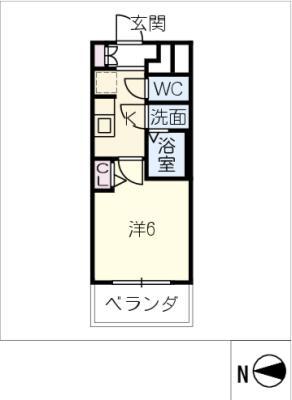 ディアレイシャス名古屋大須通(1K/11階)の間取り写真
