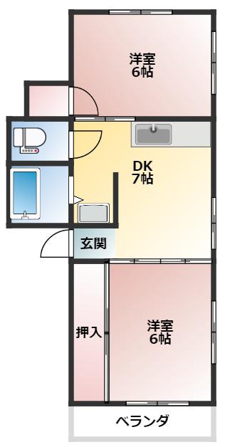 MOMO701(2DK/3階)の間取り写真