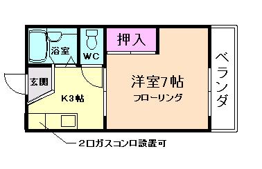 ジョイハイツ(1K/1階)の間取り写真