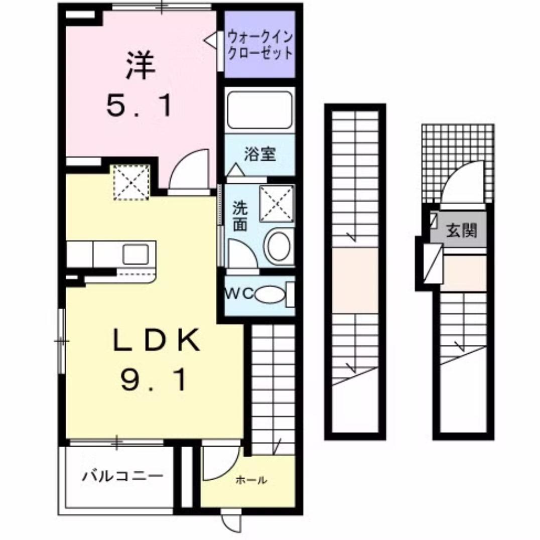 ガーデン フェイバー(1LDK/3階)の間取り写真