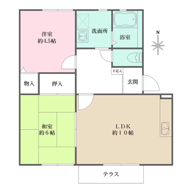コニー行幸(2LDK/1階)の間取り写真