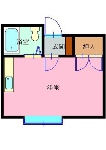 ブルーハイム(ワンルーム/1階)の間取り写真