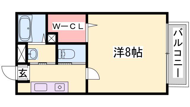 ヴィラジュ大開(1K/1階)の間取り写真
