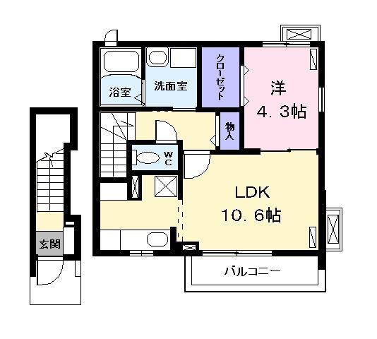 地下鉄東山線 八田駅(JR) 徒歩4分 2階建 築16年(1LDK/2階)の間取り写真