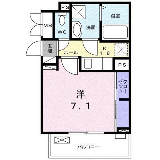 コンテIII 祇園(1K/2階)の間取り写真