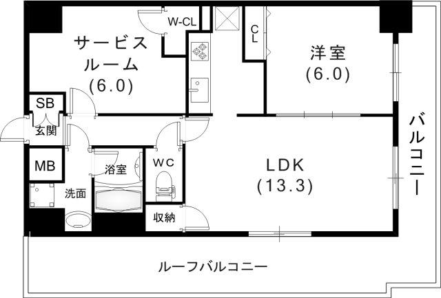 レジディア神戸三宮プレイス(1SLDK/8階)の間取り写真