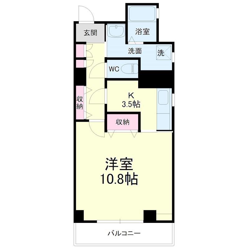 ゆず板屋(1K/5階)の間取り写真