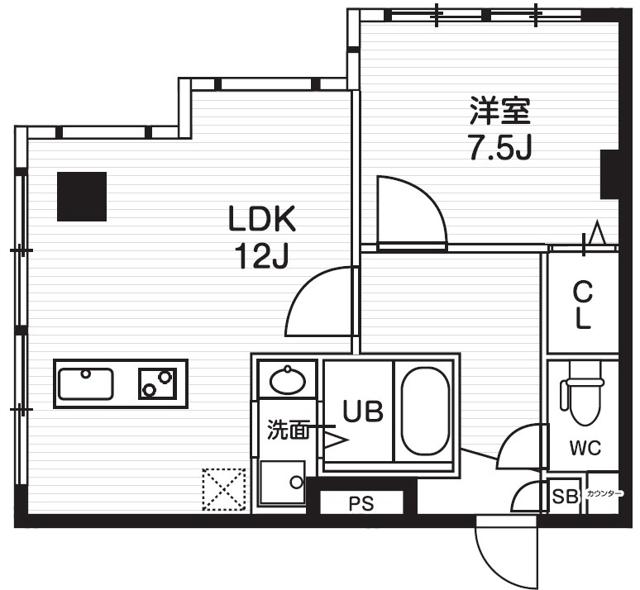ティーズガーデン都筑ふれあいの丘2(1LDK/1階)の間取り写真