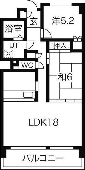 アベニュー青山(2LDK/5階)の間取り写真
