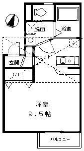 サンパティーク(ワンルーム/2階)の間取り写真