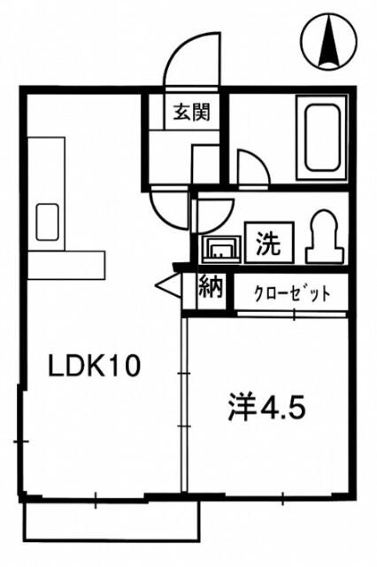 メゾン海老沢(1LDK/1階)の間取り写真