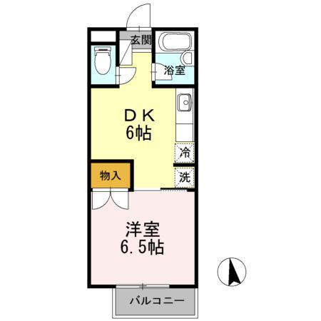 スイートピアFUJI B棟(1DK/3階)の間取り写真