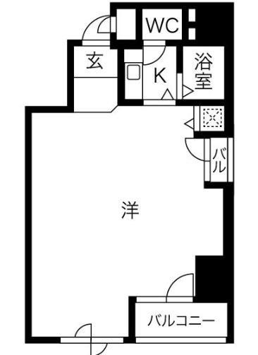 ディアコート船場(1K/10階)の間取り写真