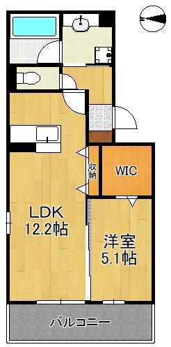 HABITAT YOSHINO(1LDK/3階)の間取り写真