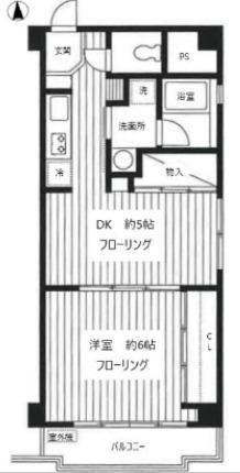 ルシエル湯島(1DK/8階)の間取り写真